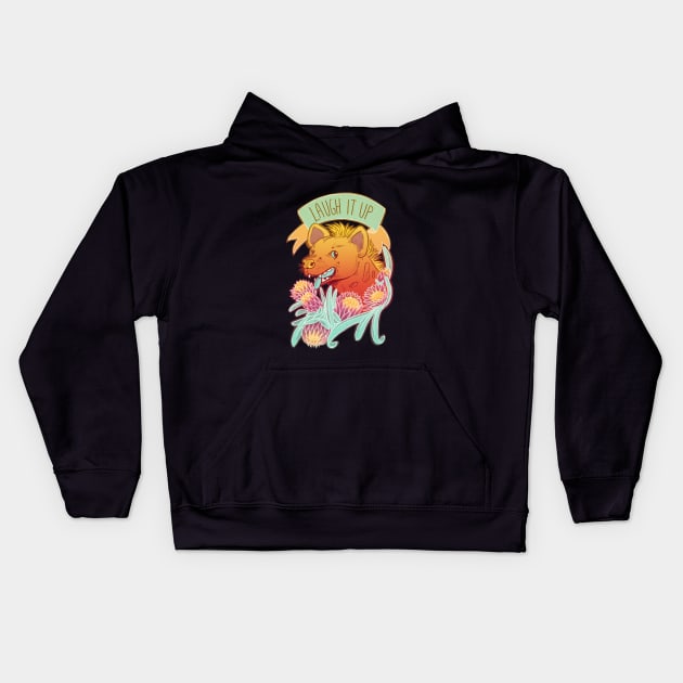 Laughing hyena v.3 Kids Hoodie by iisjah